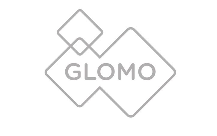 Outline of three overlapping diamonds with the word "GLOMO" centered inside the largest diamond.